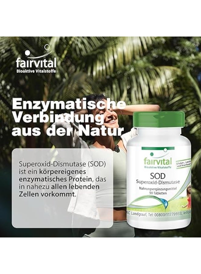 Fairvital SOD – Superoxide Dismutase – 6000 Enzyme Activity Units per Daily Portion – Supports Antioxidant Defense & Cellular Health – 90 Tablets – Made in Germany - Image 3
